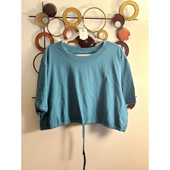 Women’s DSG cropped 2x teal athletic t shirt - Picture 1 of 4